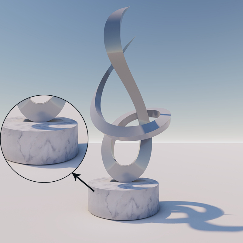 Stainless Steel Sculpture Buying Guide - - 16 sculpture with cylindrical white marble base