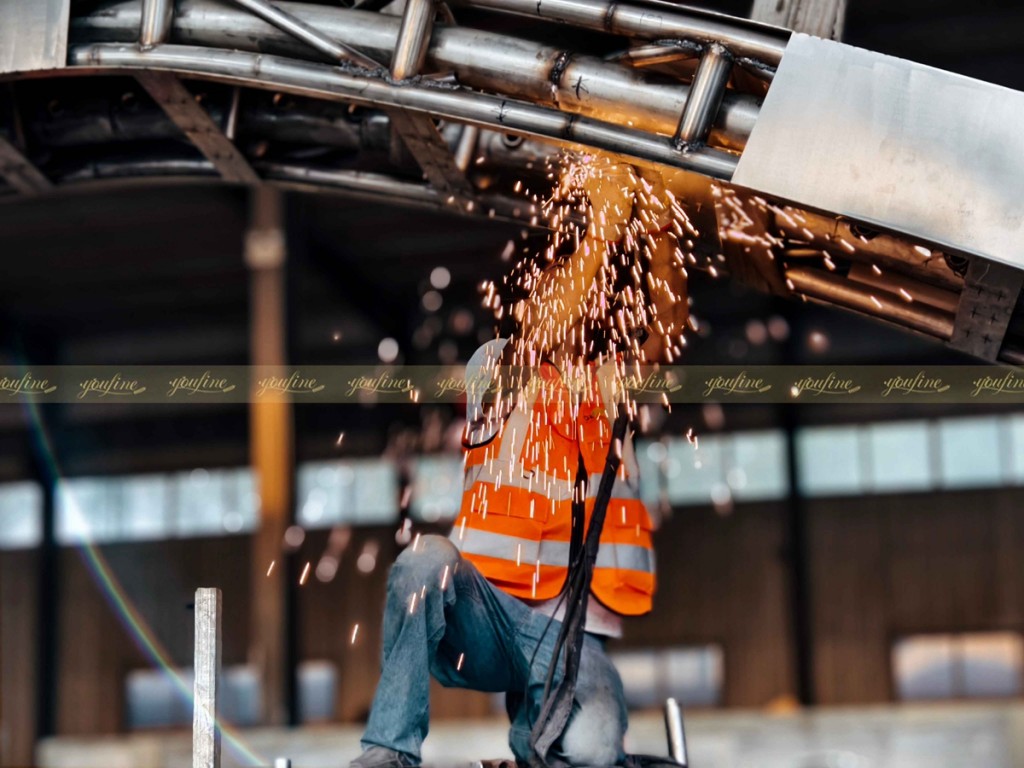 YouFine factory Large stainless steel fountain sculpture project under production