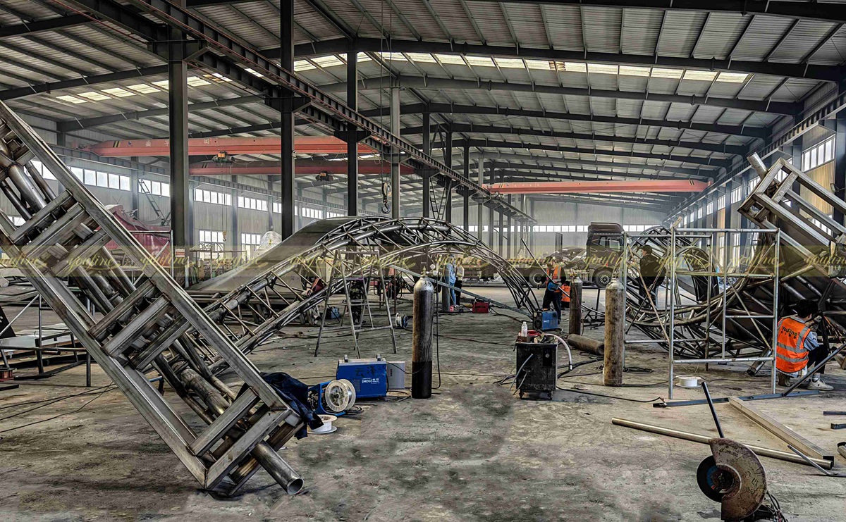 YouFine factory Large stainless steel fountain sculpture project under production