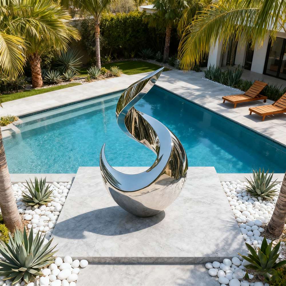 What does abstract sculpture mean in art? - Company News - 2 modern stainless steel abstract art sculpture for swimming pool