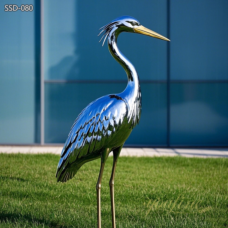 lawn Blue Heron Metal Yard Art