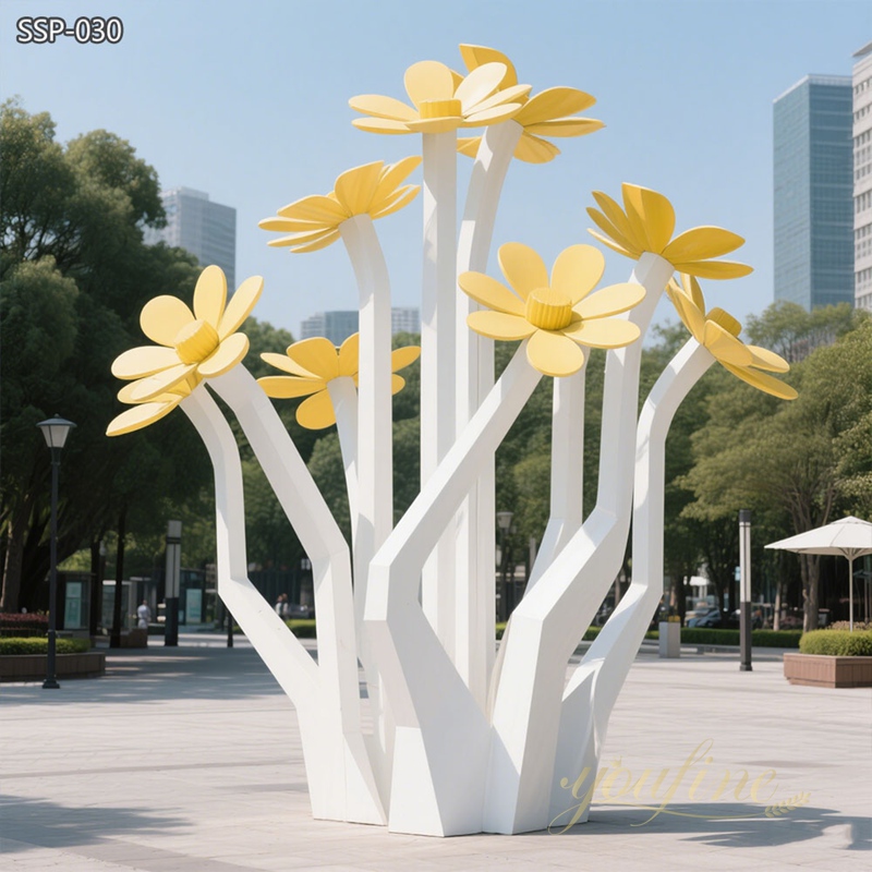 Oversized Outdoor Metal Flower Sculptures