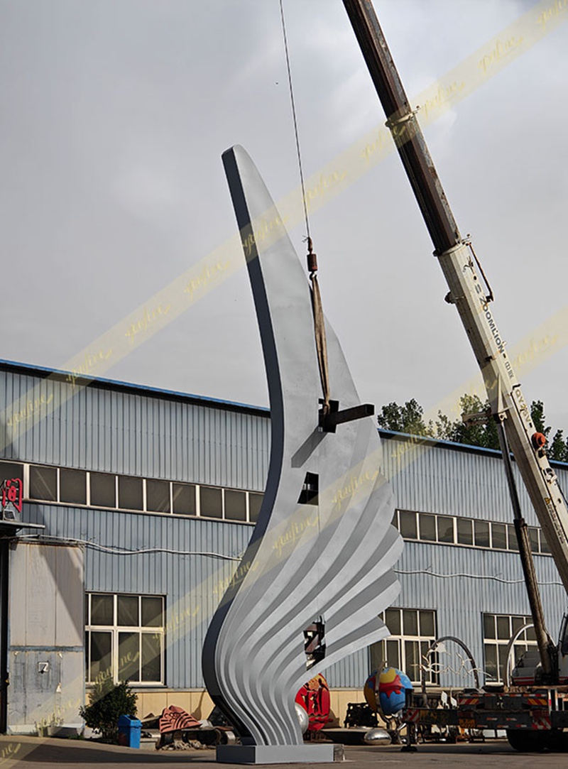 modern Stainless Steel Giant Wing Sculpture