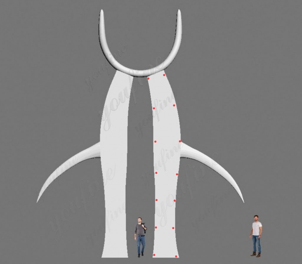 The finalized design of the corten steel sculpture