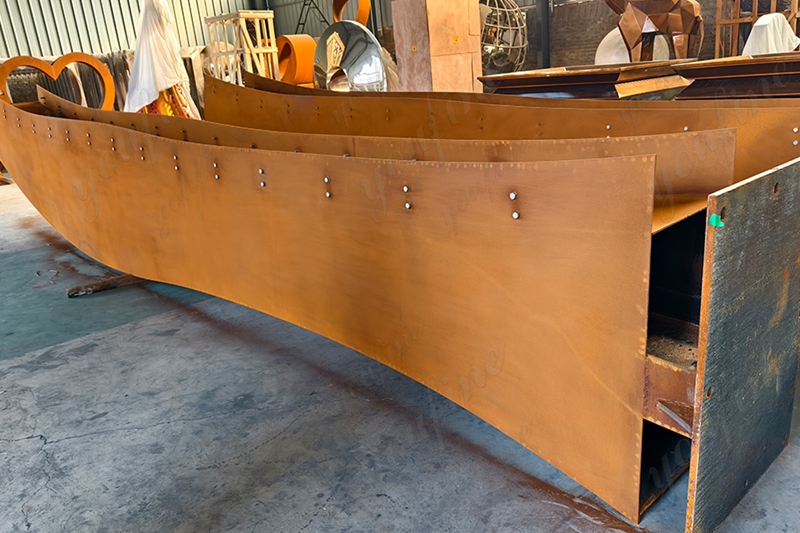 production of Honoring Waitaha People corten steel sculpture project in New Zealand