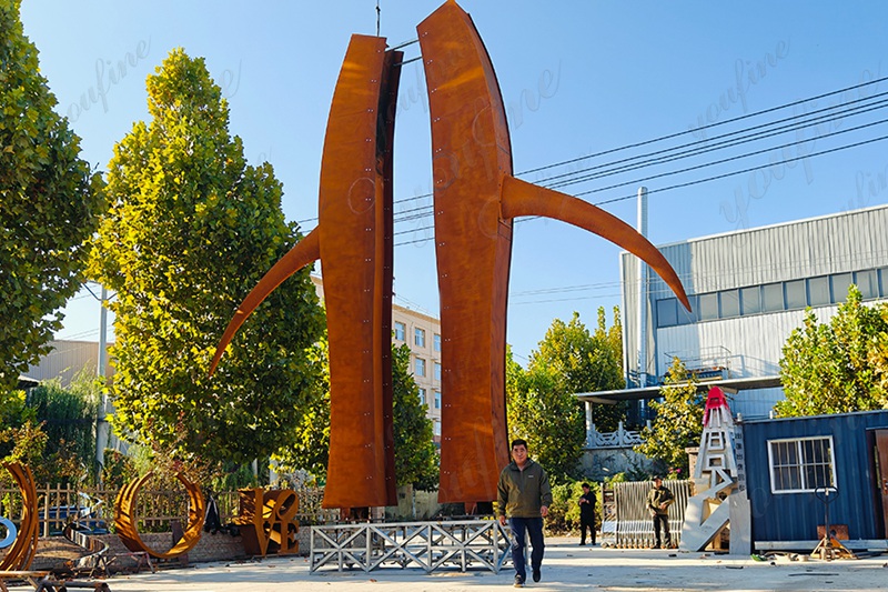 test installation of Honoring Waitaha People corten steel sculpture project in New Zealand