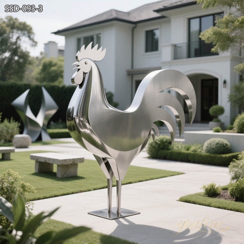 modern Abstract Art Metal Rooster Sculpture