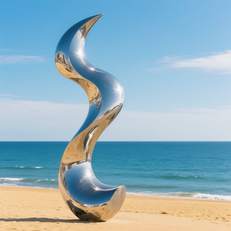 large Amazing Stainless Steel Sculptures by the Sea