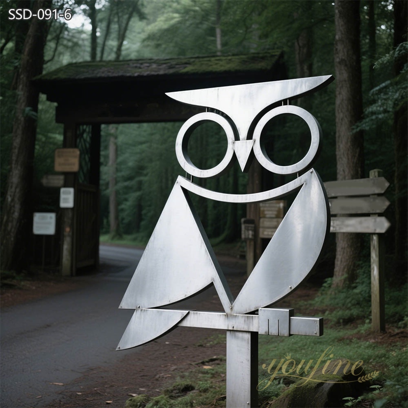 Art stainless steel Owl Sculptures