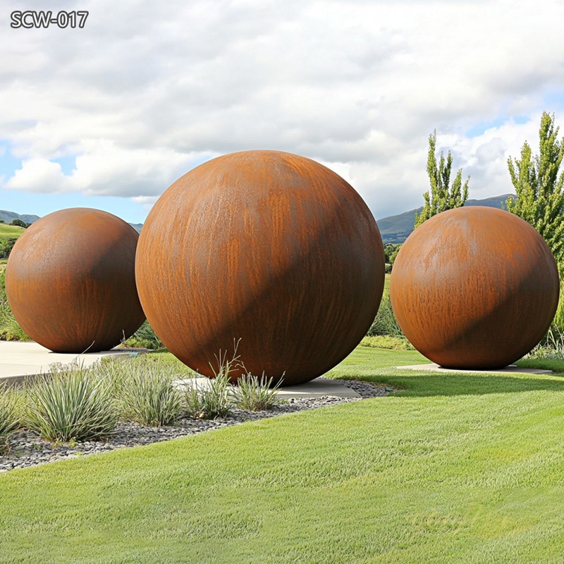 large Corten Steel Sphere sculpture