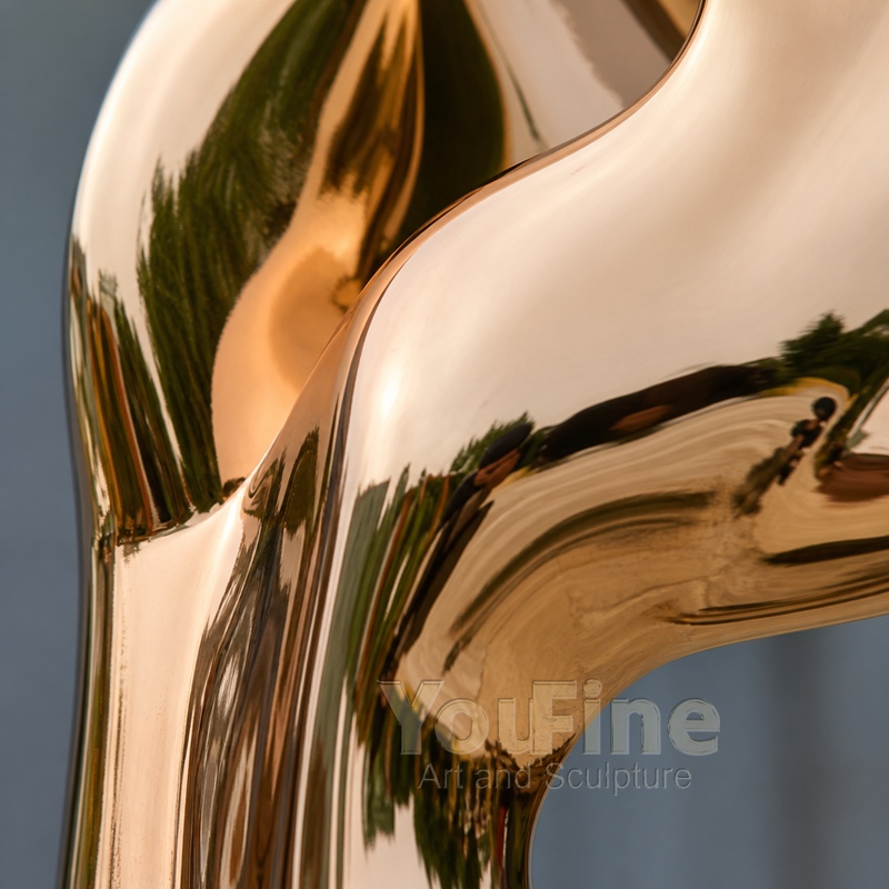 high quality Custom Rose Gold Abstract Stainless Steel Sculpture