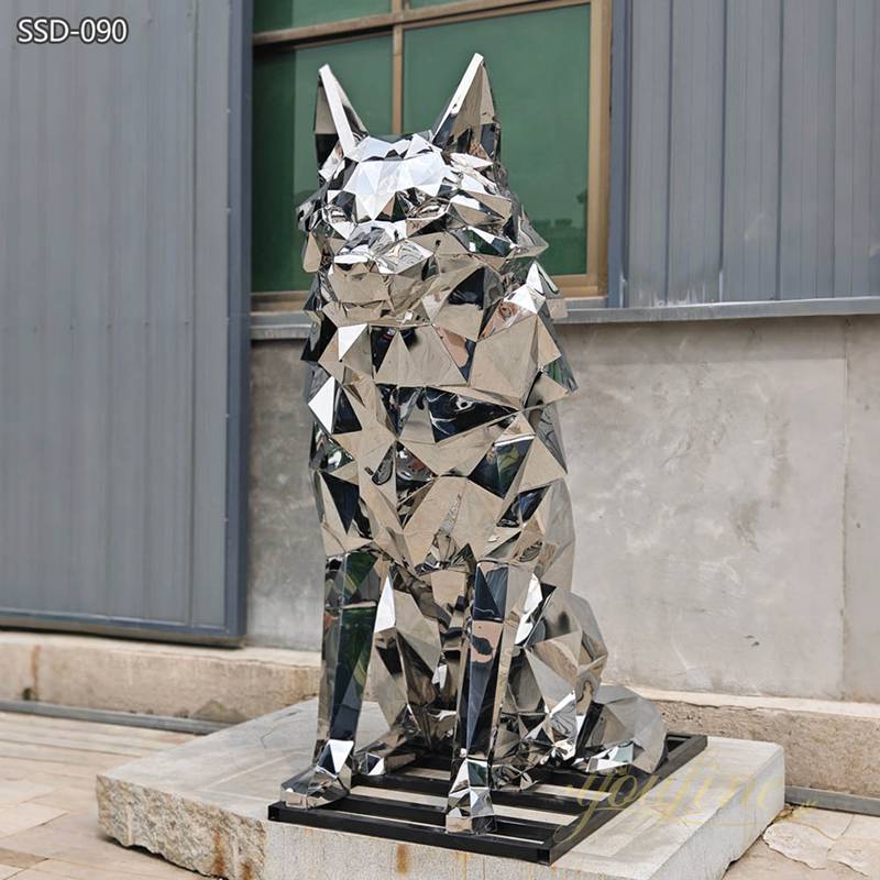 large Geometric Art Wolf Sculpture