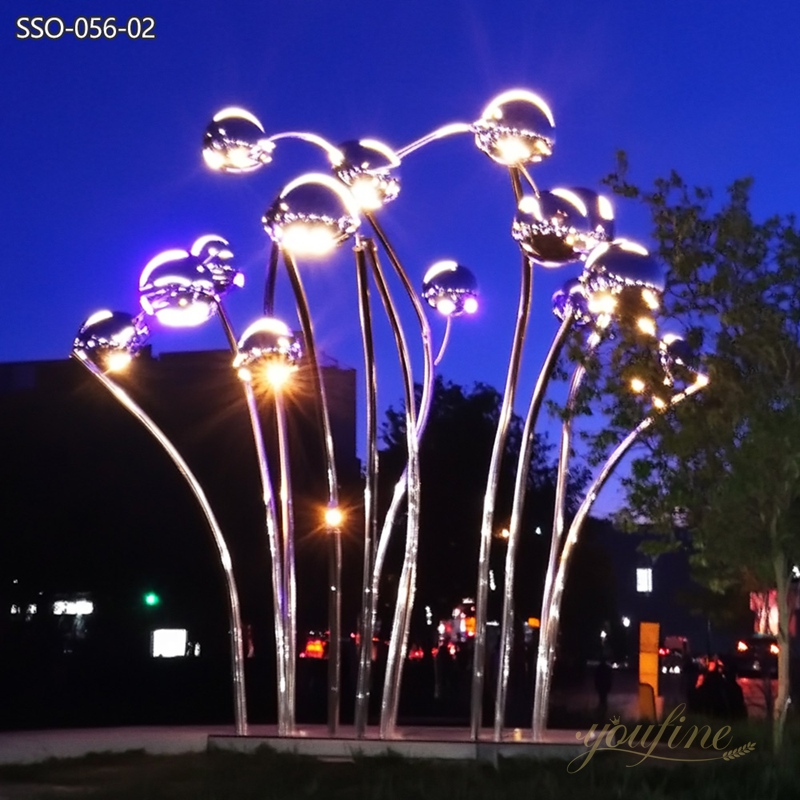 stainless steel Outdoor Light Sculptures for Public Spaces
