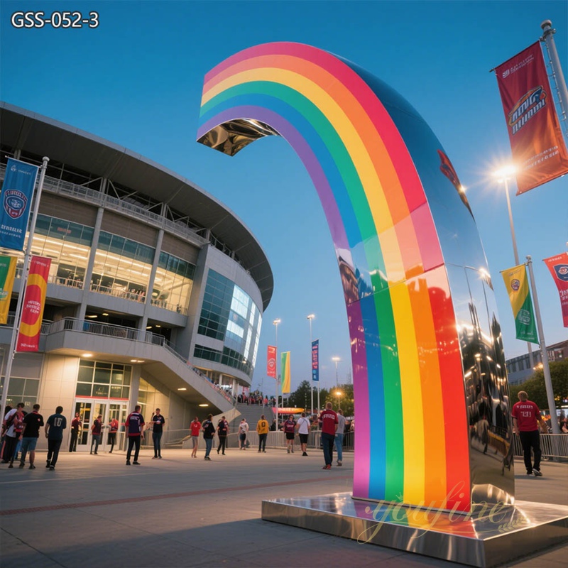 stainless steel Rainbow Arch Sculpture for urban city Public