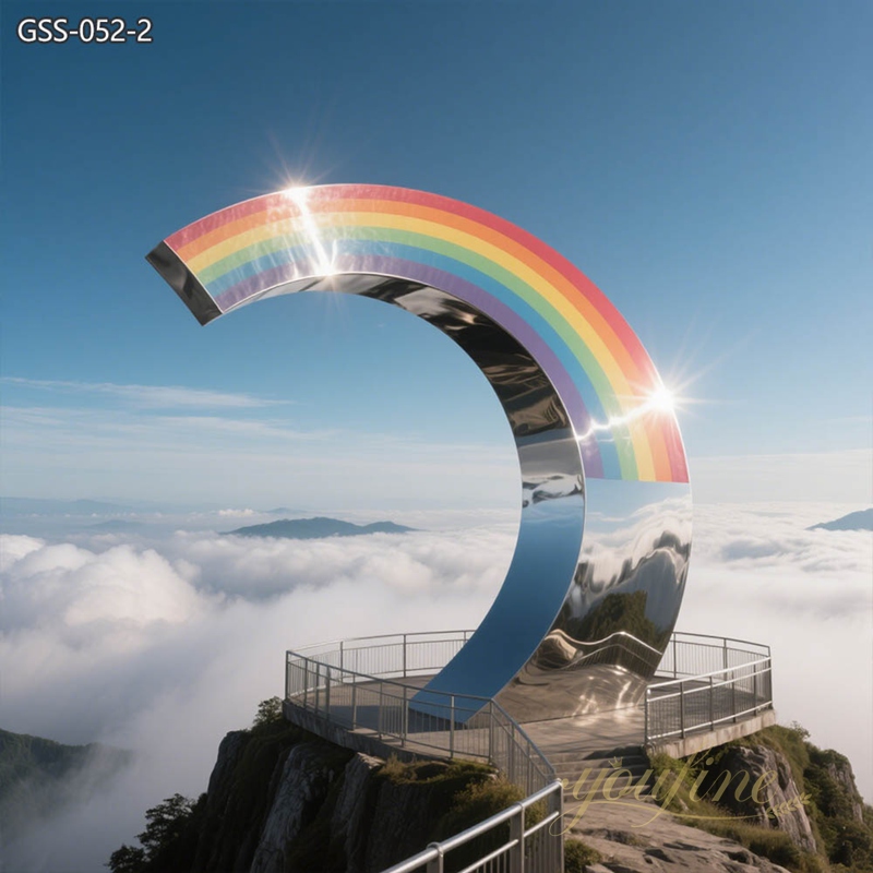 outdoor Modern Metal Rainbow half Arch Sculpture for Public