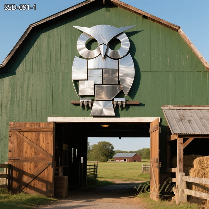 Modern Outdoor WALL Art stainless steel Owl Sculptures