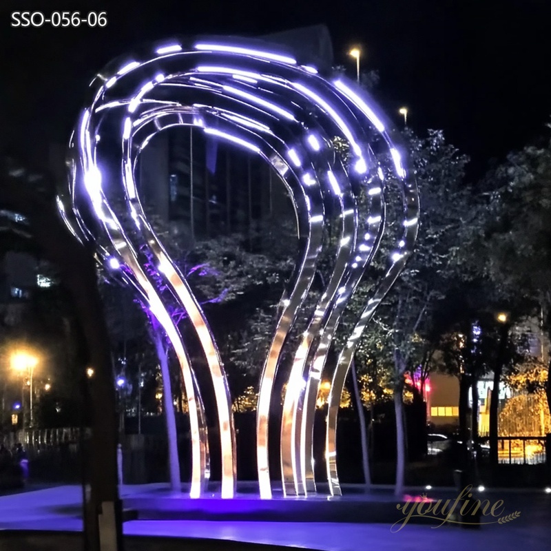 stainless steel Outdoor Light Water Drop Sculptures for Public