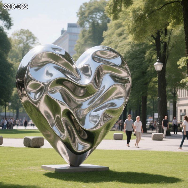 lawn Stainless Steel Abstract Heart Sculpture