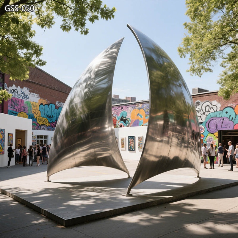 large outdoor Stainless Steel Sail Sculpture 
