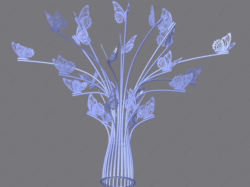 Stainless Steel Sculpture Fabrication: From Design Concept to Installation - News - 2 3D drawing of stainless steel butterfly sculpture in youfine factory