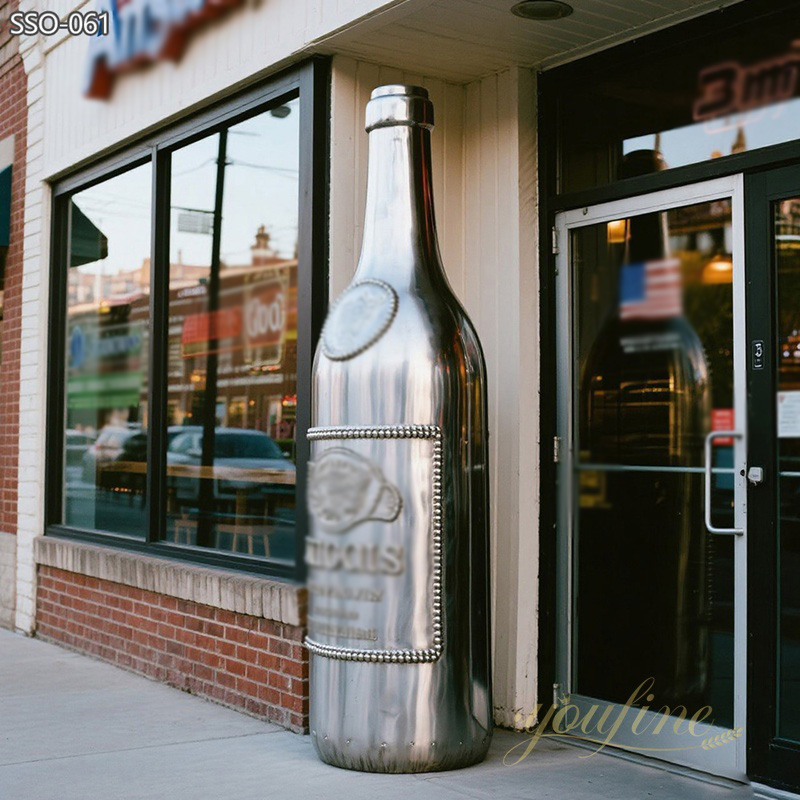 outdoor metal Wine Bottle Sculpture