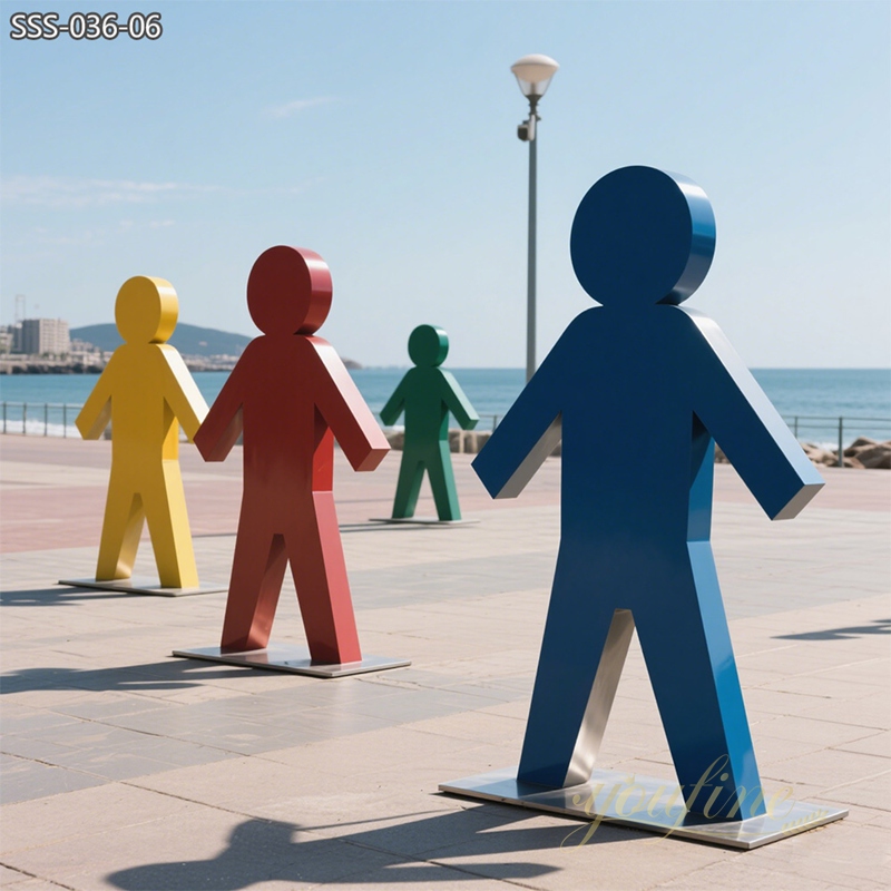 seaside Metal Colorful Pop Art Cartoon Sculptures