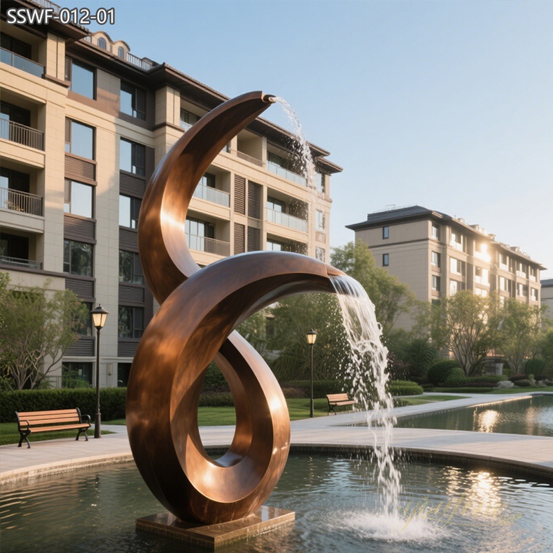 stainless steel Double Curve Fountain Sculpture