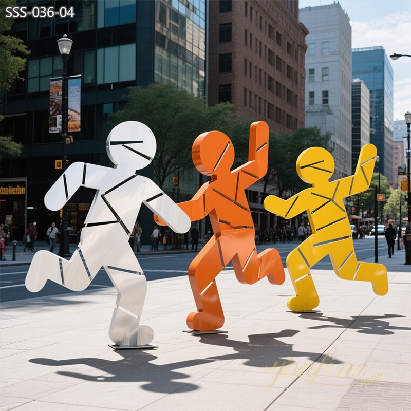 modern Metal Flat Colorful Pop Art Cartoon Sculptures