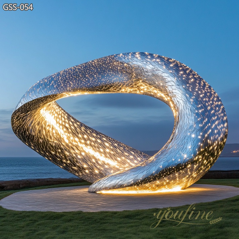 Modern Landmark Stainless Steel Ouroboros Sculpture GSS-054