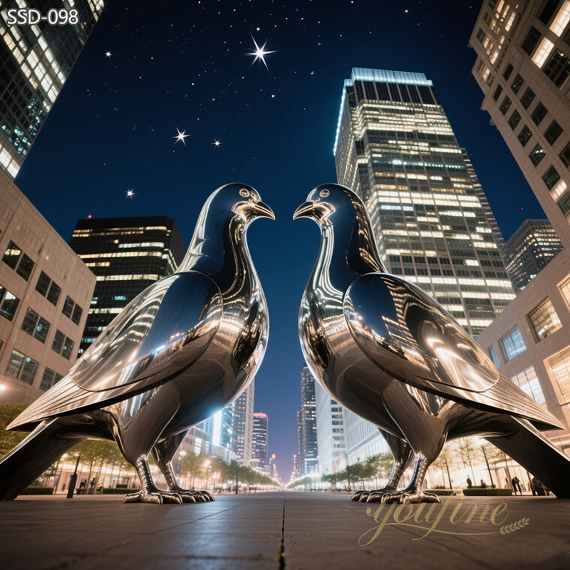 urban city Stainless Steel Giant Pigeon Sculptures
