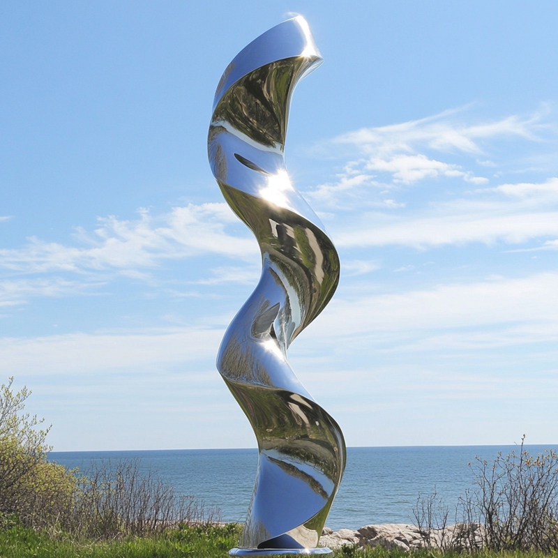 seaside Spiral stainless steel sculpture