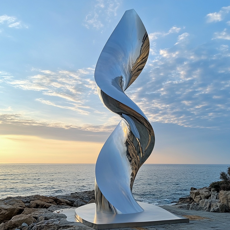 seaside Spiral stainless steel sculpture