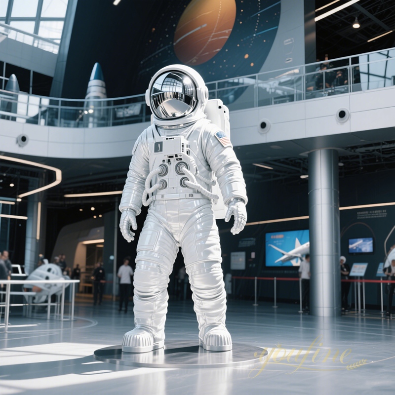 white Stainless Steel Astronaut Sculpture