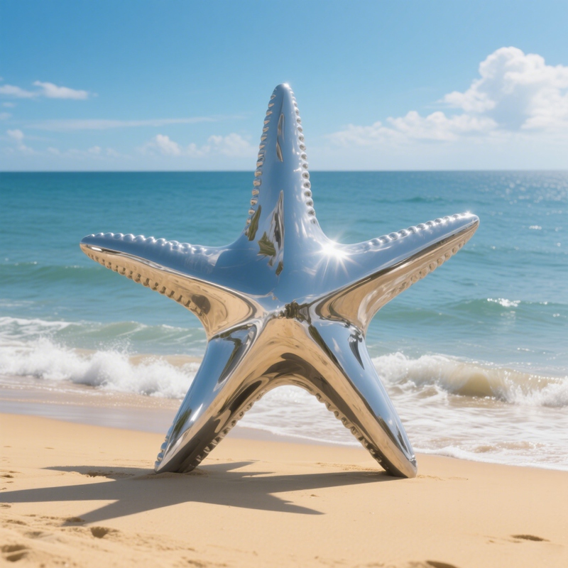 large Stainless Steel Starfish Sculpture