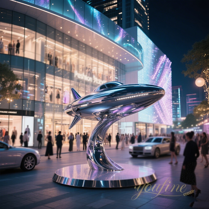 outdoor UFO stainless steel sculpture (2)