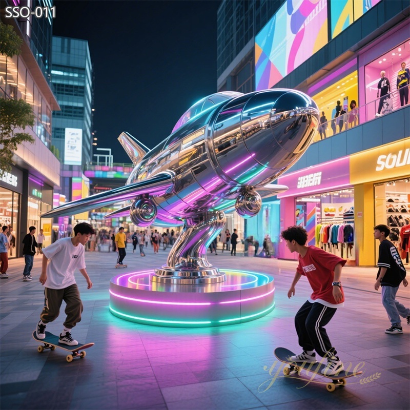 Spaceship Sculpture Sculpture with Neon Light SSO-058