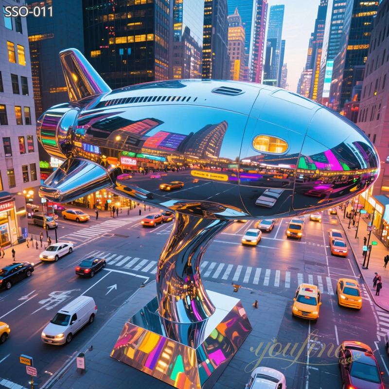 large modern steel Spaceship Sculpture
