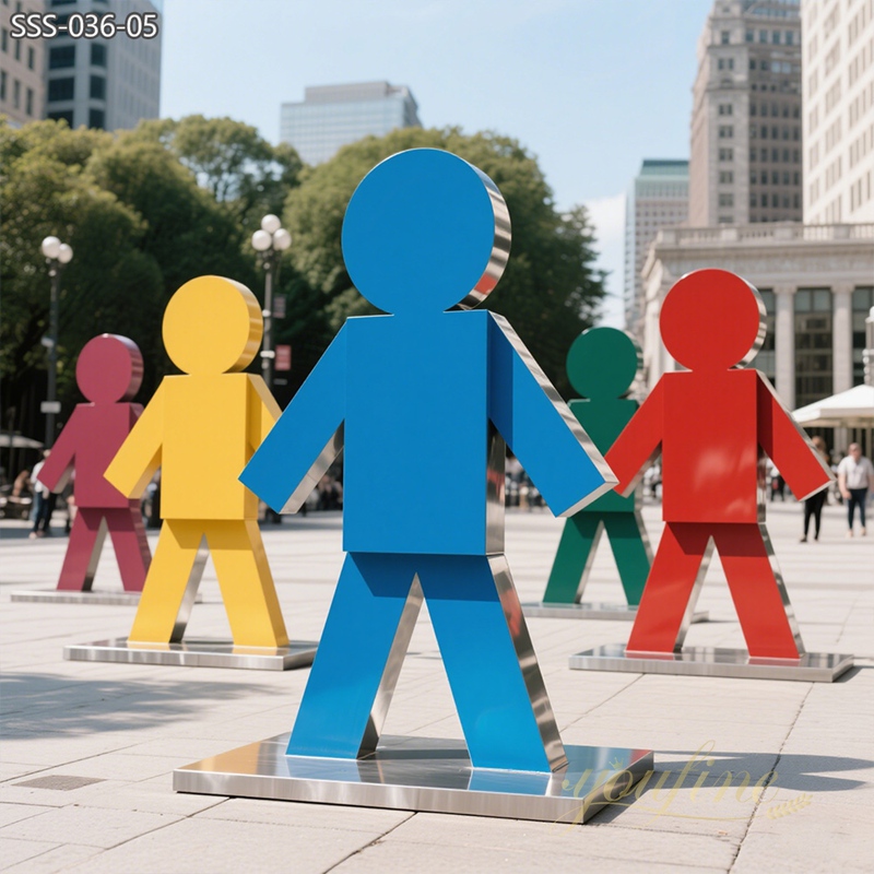modern stainless steel Colorful Pop Art Cartoon Sculptures