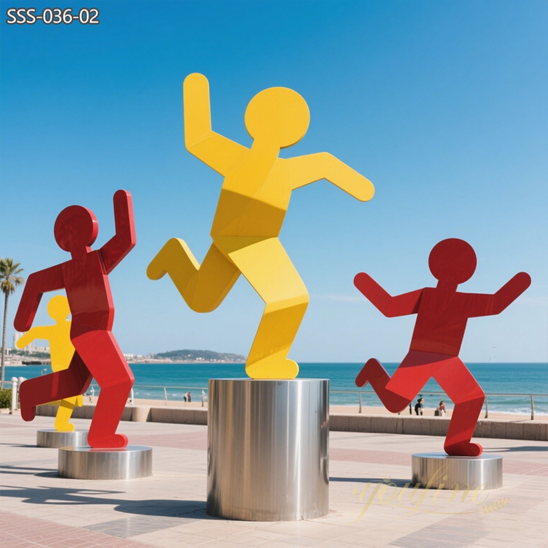 outdoor stainless steel Flat Colorful Pop Art Cartoon Sculptures