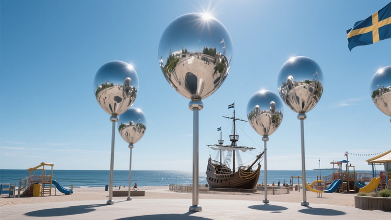 large stainless steel balloon sculpture