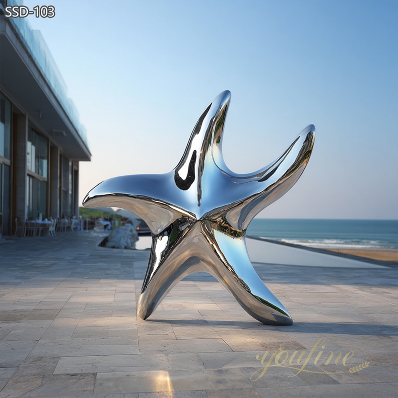 modern Coastal Marine Art Stainless Steel Starfish Sculpture