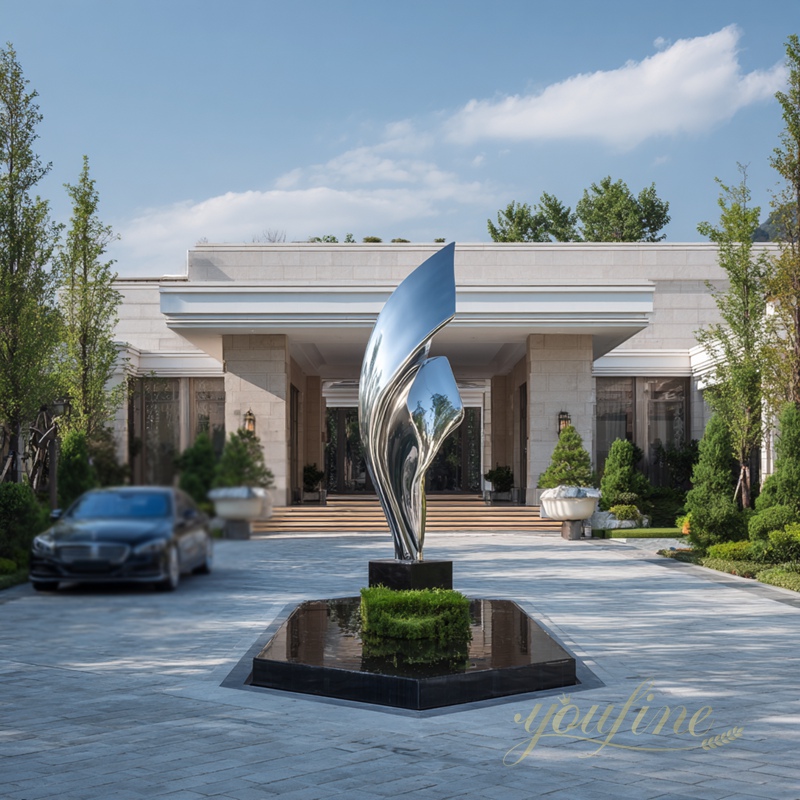 stainless steel Elegant Leaf Shape Sculpture