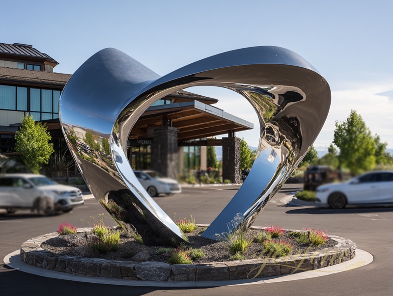 stainless steel Heart-Shaped Loop Sculpture