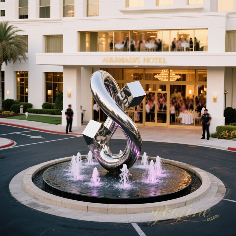 stainless steel Infinity Ring with Cubes Sculpture