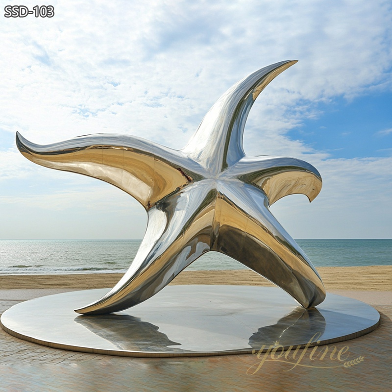 Large Coastal Marine Art Stainless Steel Starfish Sculpture SSD-103