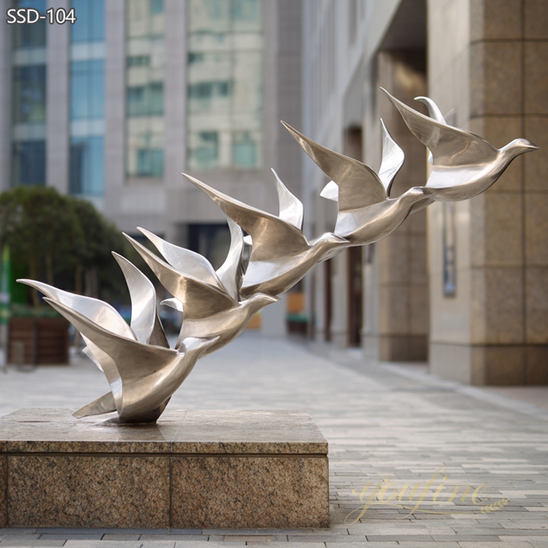 stainless steel Large Flying Birds Sculpture