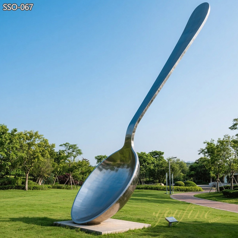 Large Modern Outdoor Stainless Steel Spoon Sculpture SSO-067