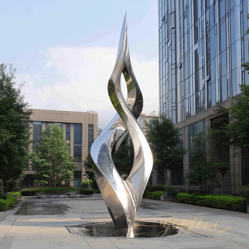 modern Large Outdoor Metal flame Sculptures