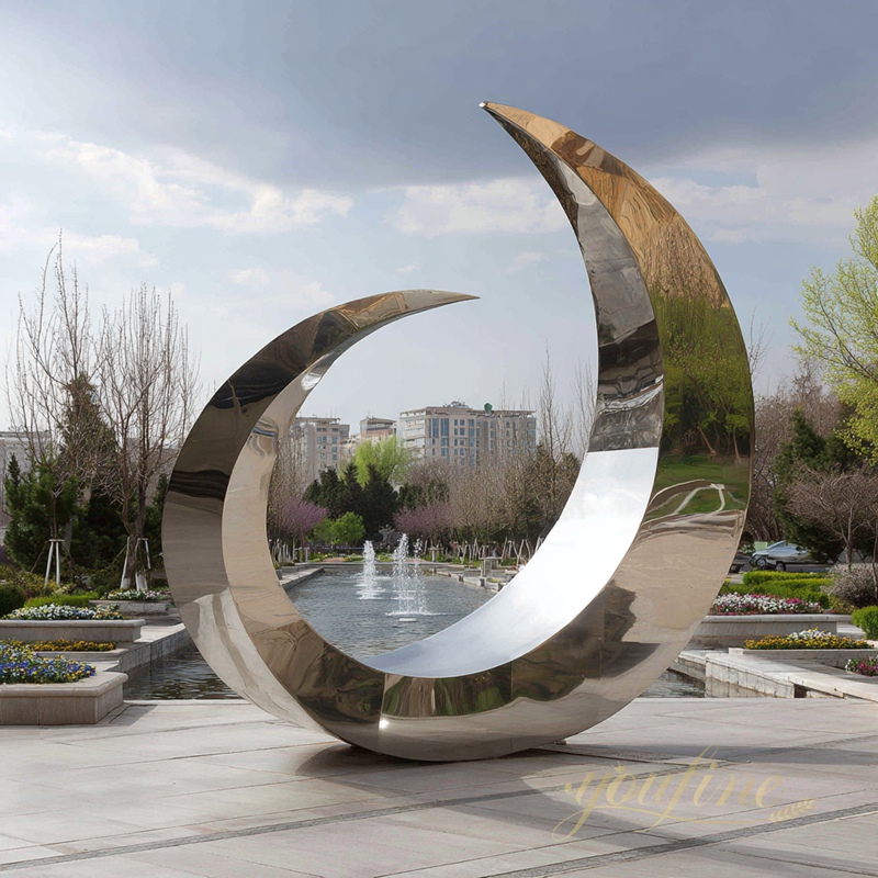 modern Large Outdoor Metal moon Sculptures