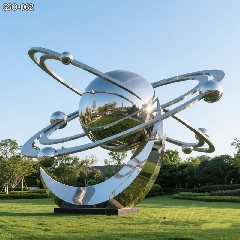 outdoor Large Solar System Stainless Steel Planet Sculpture
